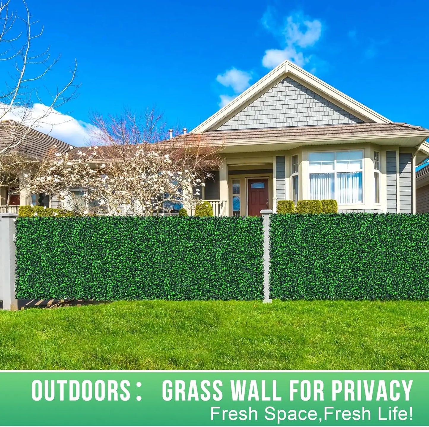 Feature Artificial Boxwood Panels Faux Ivy Privacy Screen
