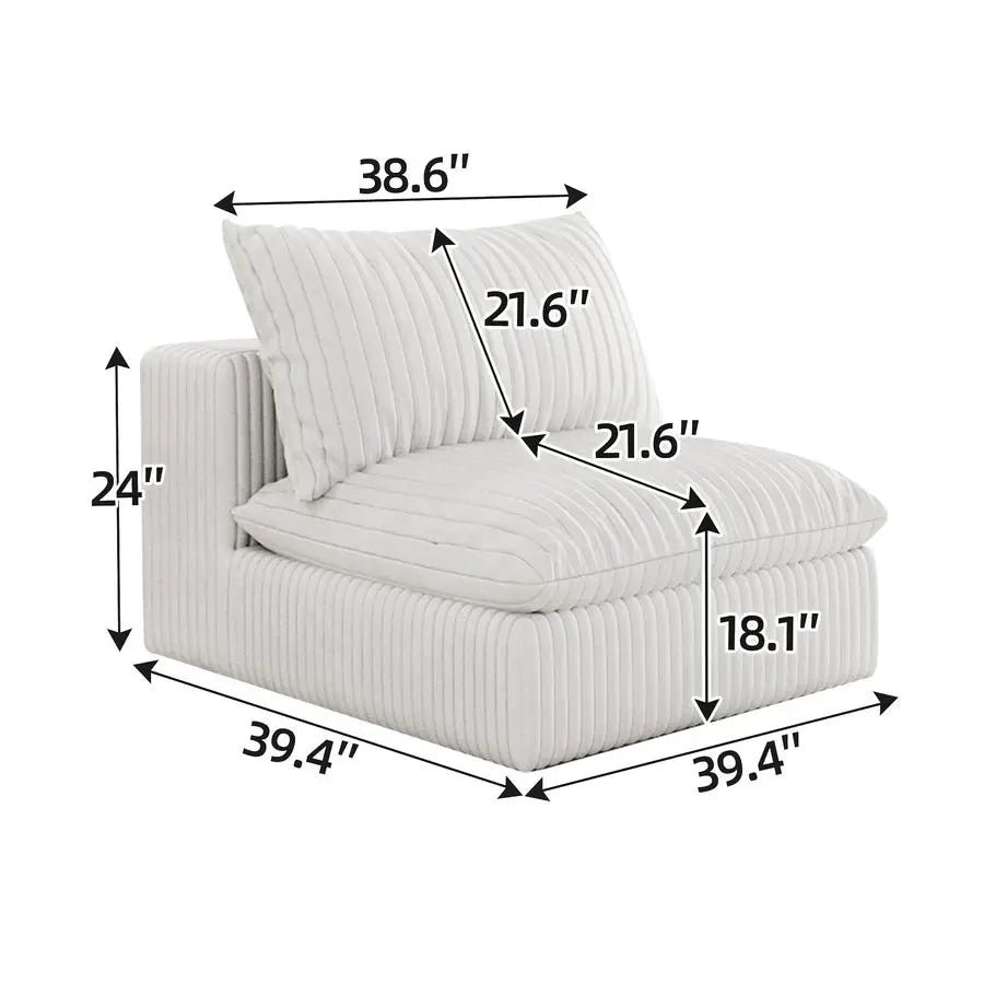 157 Cloud Modular sectional Sofa, Comfy Large sectional couches for Living Room, 8 Seater U Shaped Couch with Ottoman, Down Sofa