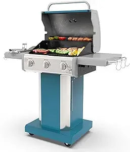 Three Burner Propane BBQ Grill With Cast Iron Grates