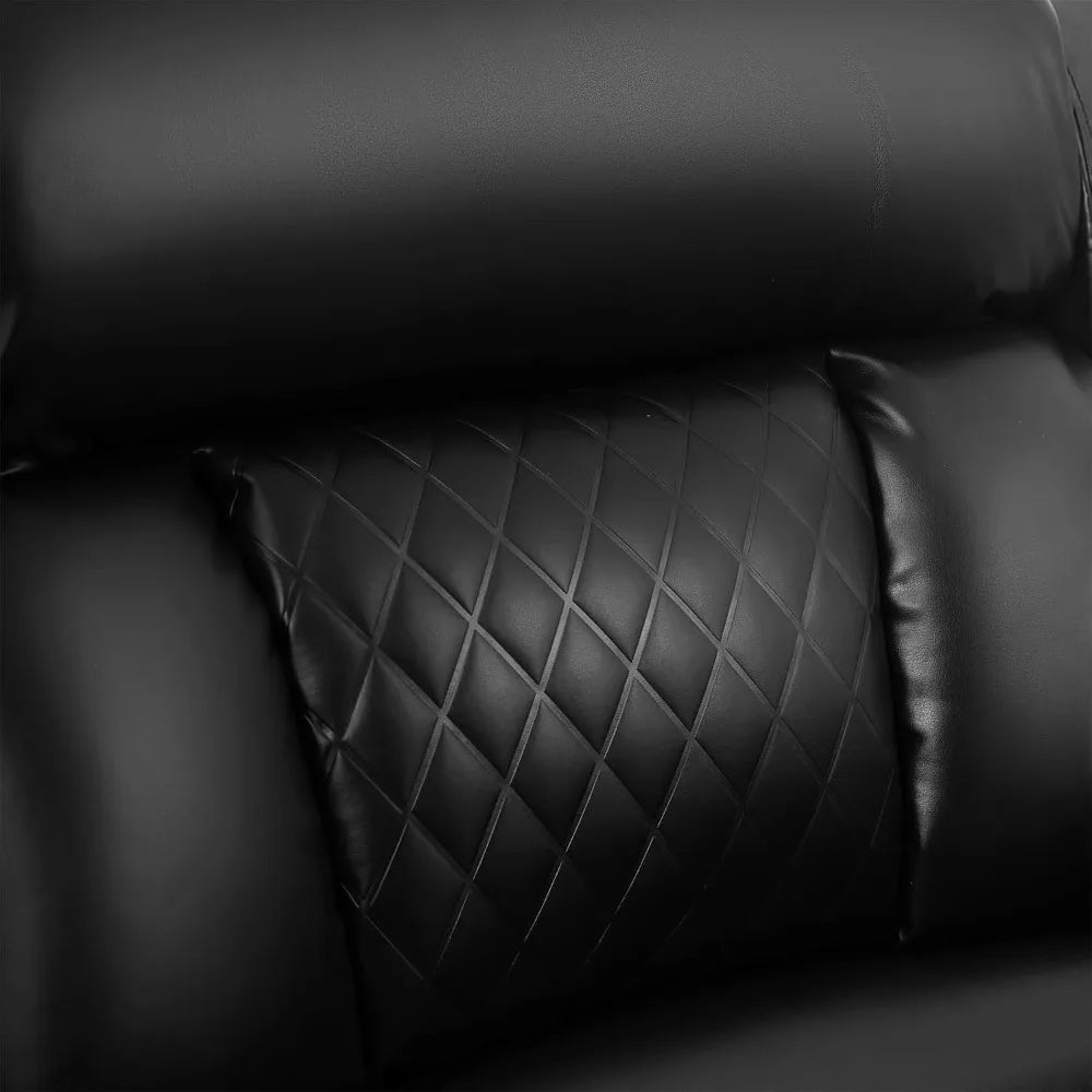 PU Leather Massage Recliner Chair With Heat And Cup Holders
