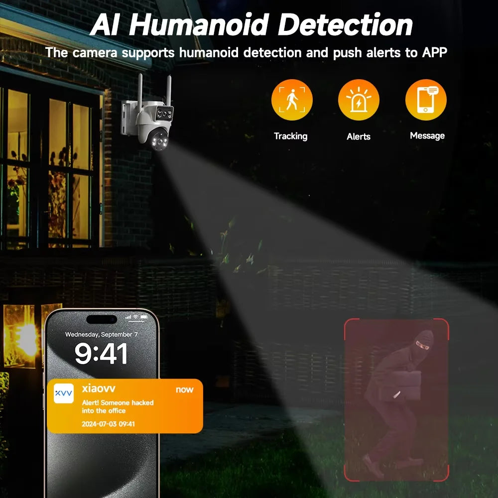 V380 8MP 2K Wireless Solar Camera Outdoor IP Camera