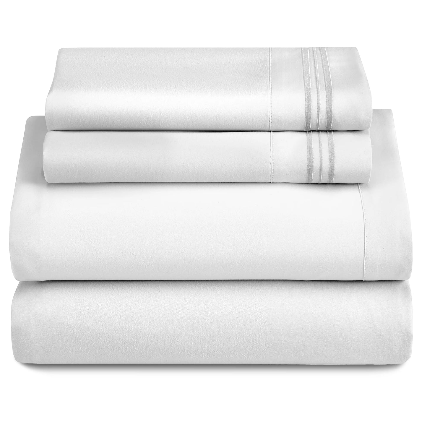 LUX Décor Sheet Set - 3 Piece Ultra-Soft Microfiber Bed Sheets with Flat Sheet, 16 Inches Deep Pocket Fitted Sheet