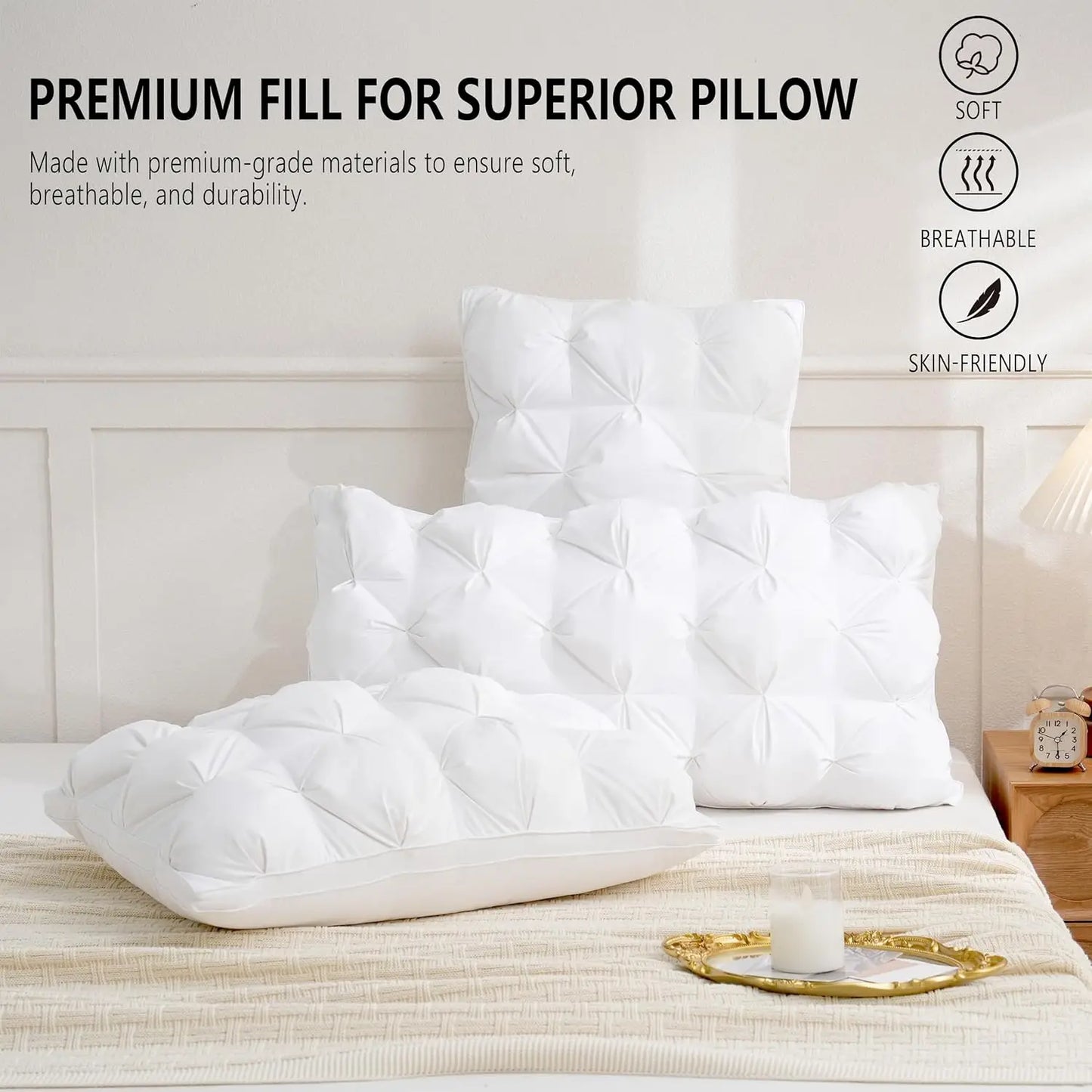 Bedsure Pillows Queen Size Set of 2 - Soft Bed Pillows for Sleeping 2 Pack, Fluffy and Supportive, Hotel Quality, Original Down