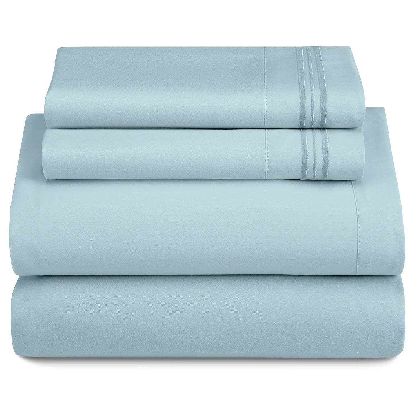 LUX Décor Sheet Set - 3 Piece Ultra-Soft Microfiber Bed Sheets with Flat Sheet, 16 Inches Deep Pocket Fitted Sheet