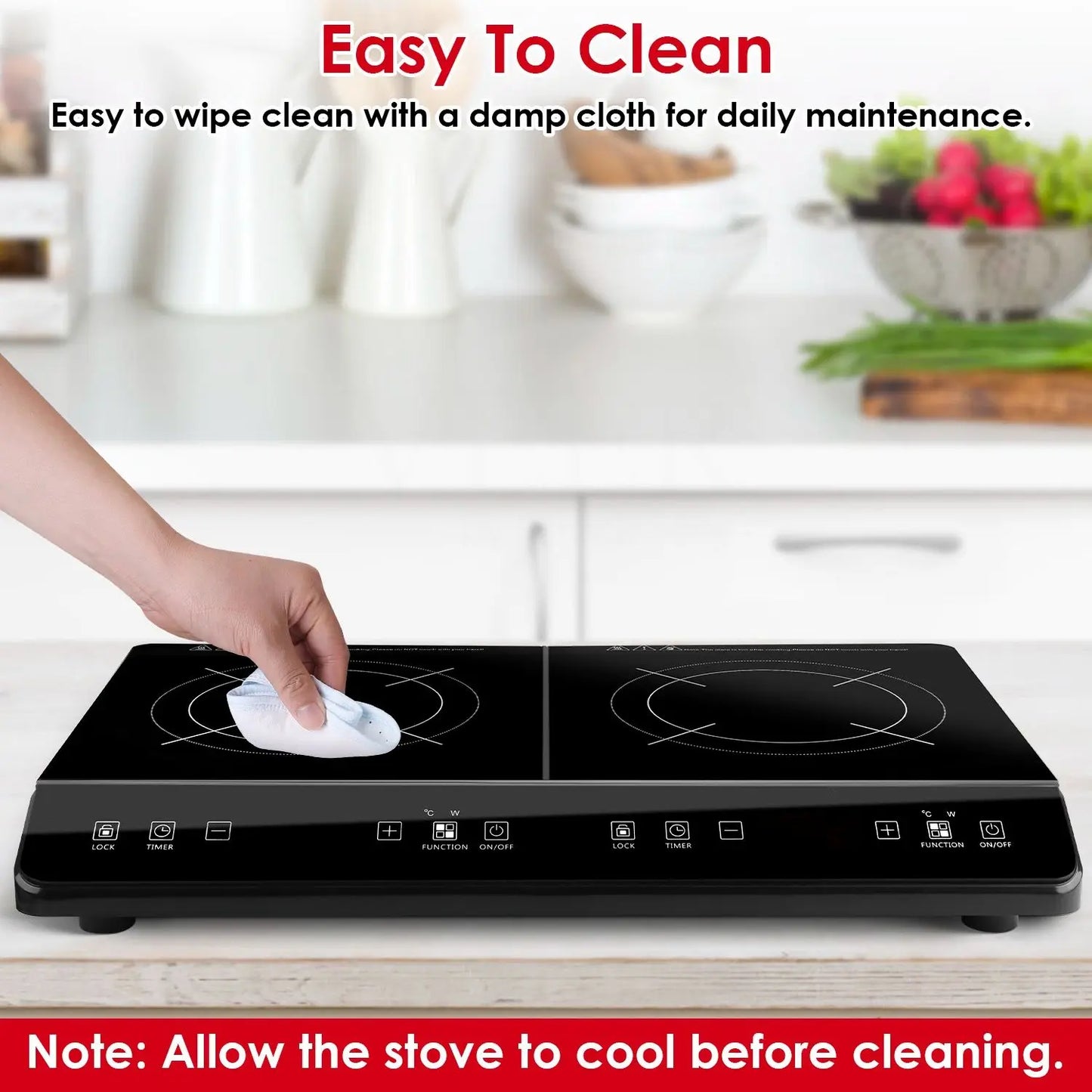 4000W High Power Dual Pot Electric Stove Induction Cooktop  Cooker Plate Kitchen 110V Fast Heating Durable Sturdy Cooking Stove