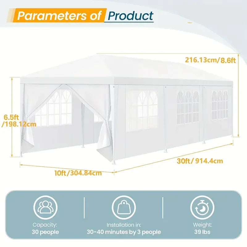 Tooluck Waterproof Party Tent With Removable Walls Canopy