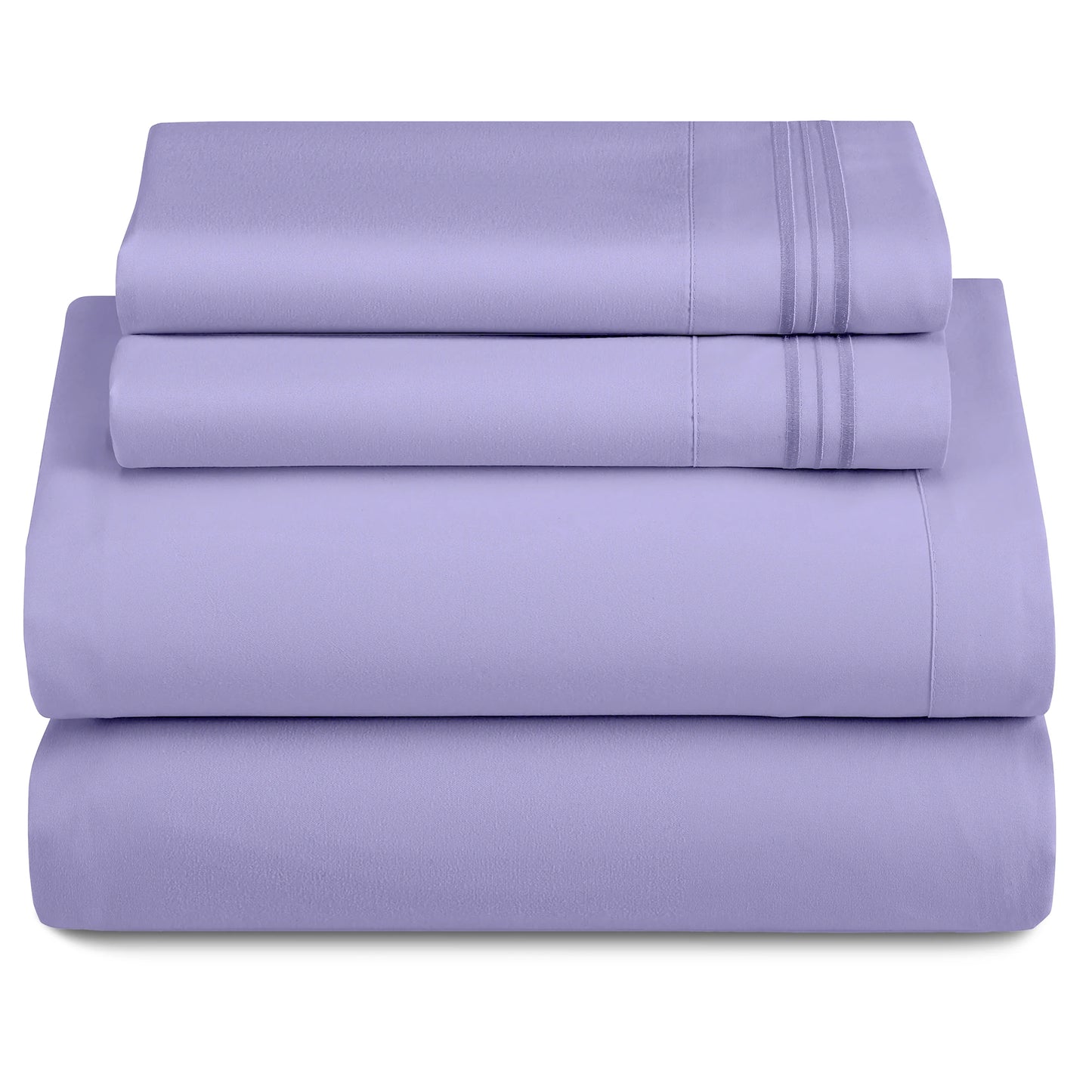 LUX Décor Sheet Set - 3 Piece Ultra-Soft Microfiber Bed Sheets with Flat Sheet, 16 Inches Deep Pocket Fitted Sheet