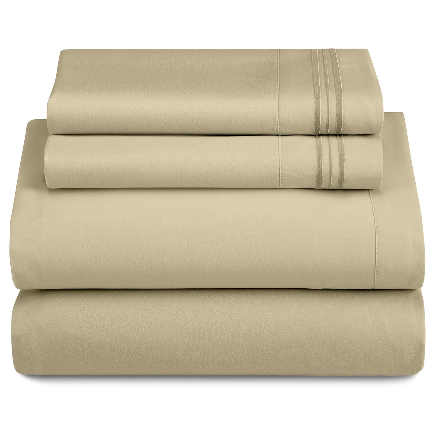 LUX Décor Sheet Set - 3 Piece Ultra-Soft Microfiber Bed Sheets with Flat Sheet, 16 Inches Deep Pocket Fitted Sheet