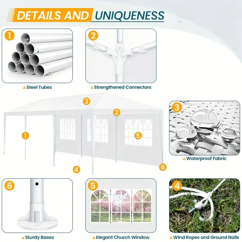 Tooluck Waterproof Party Tent With Removable Walls Canopy