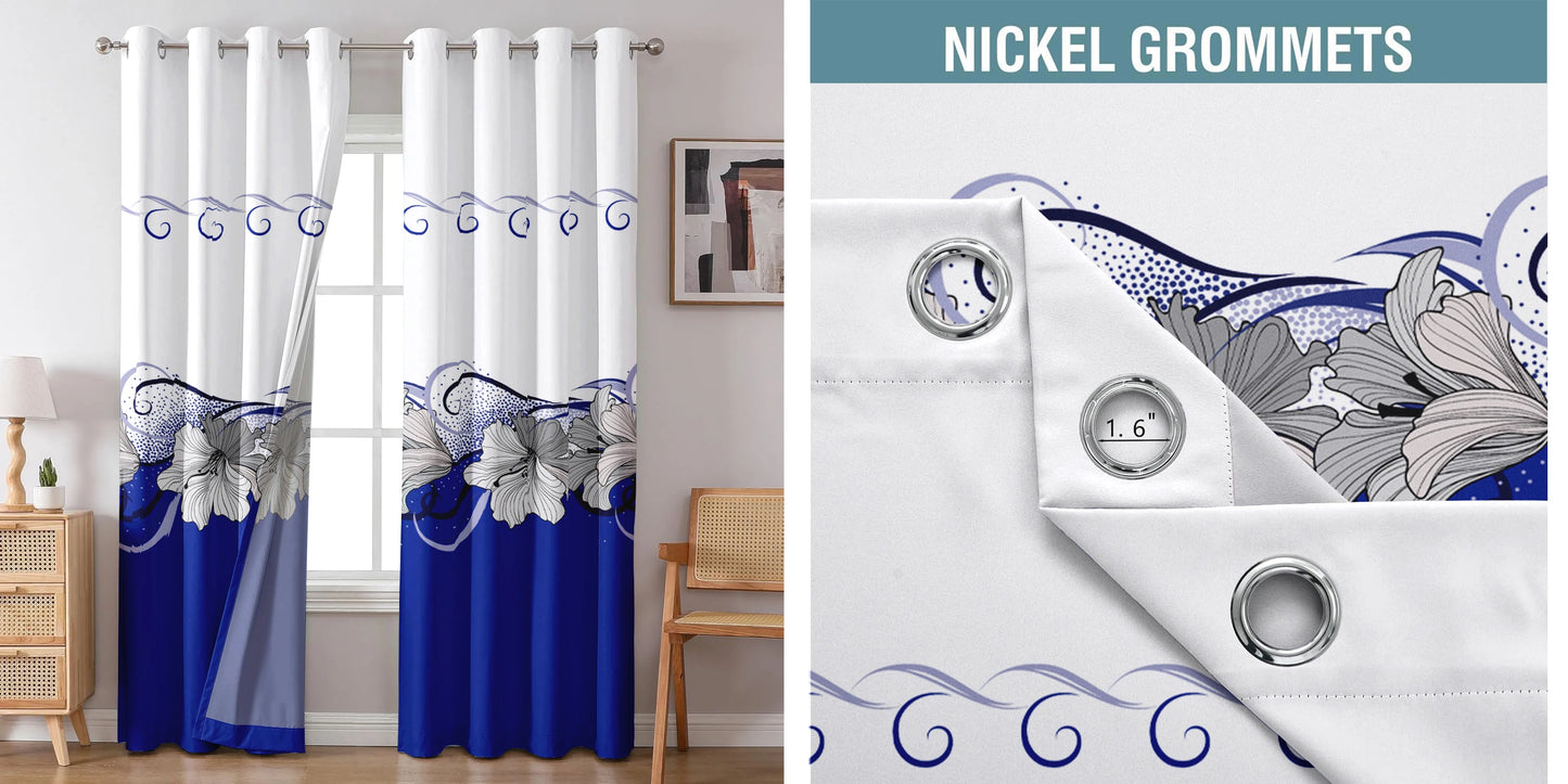 Blue White Floral Quilt Bedding Set 3 Pieces Luxury Soft Bedspread Pillowcases Curtains For Bedroom Home Decor