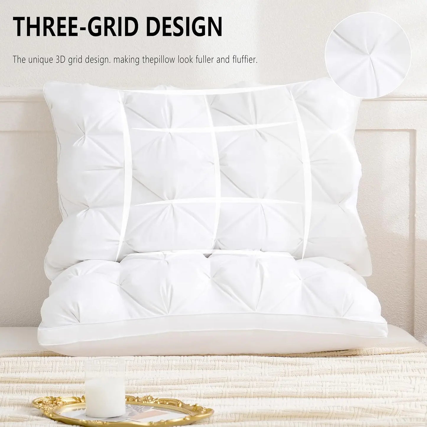 Bedsure Pillows Queen Size Set of 2 - Soft Bed Pillows for Sleeping 2 Pack, Fluffy and Supportive, Hotel Quality, Original Down