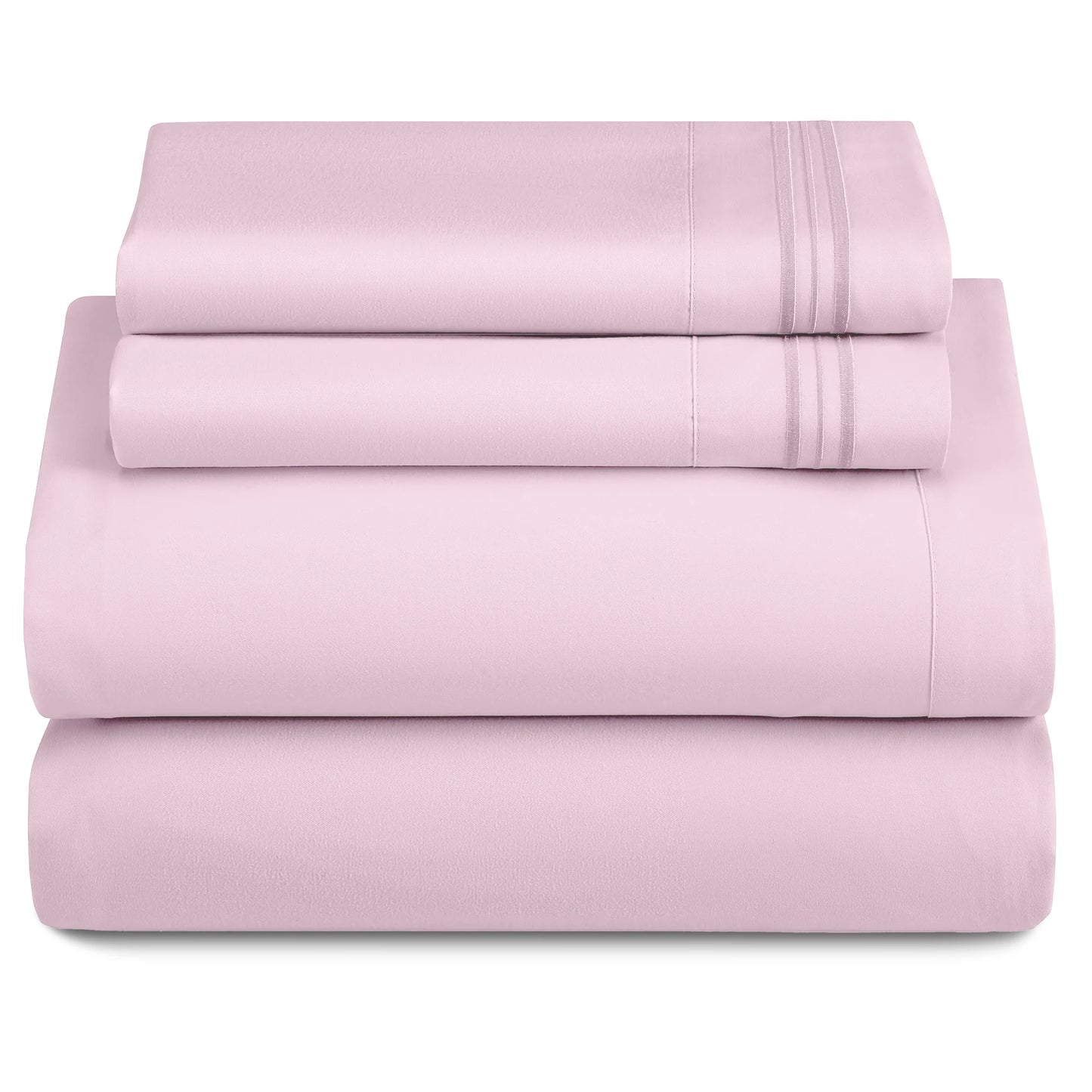 LUX Décor Sheet Set - 3 Piece Ultra-Soft Microfiber Bed Sheets with Flat Sheet, 16 Inches Deep Pocket Fitted Sheet