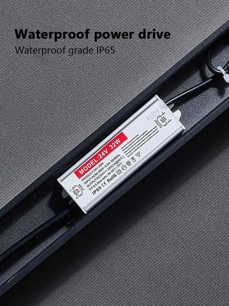 Modern Waterproof Outdoor Long Strip LED Wall Light IP65 Wrought Iron Wall Light Garden Porch Wall Light 110V 220V Lighting