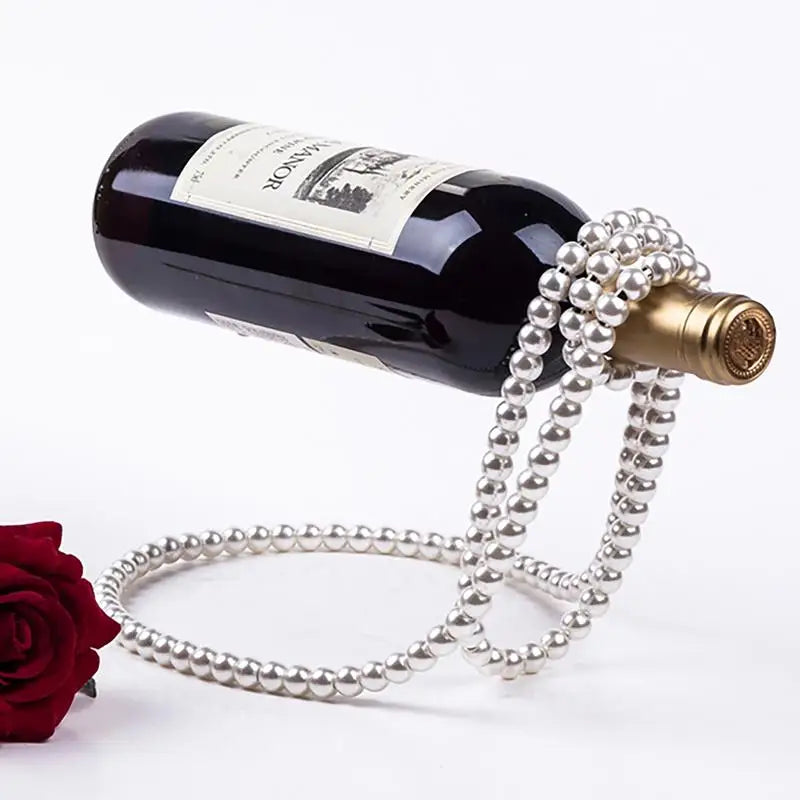 Pearl Necklace Wine Suspended Rack Creative Resin Hanging Single Wine Bottle Holder Stand Desktop Decoration