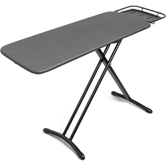 18x46 Ironing Board with Heat Resistant Cover and Thicken Felt Pad, Deluxe Iron Board with Steam Iron Rest, Adjustable Height He