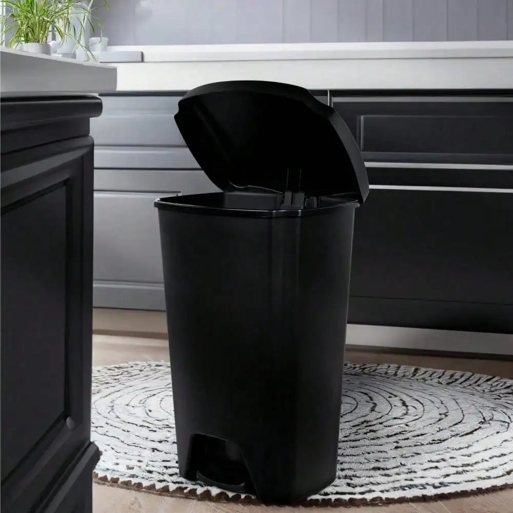 12.1 gallon trash can, plastic step kitchen trash can, foot design, cleaner and more hygienic
