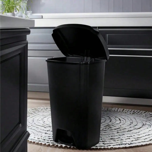 12.1 gallon trash can, plastic step kitchen trash can, foot design, cleaner and more hygienic