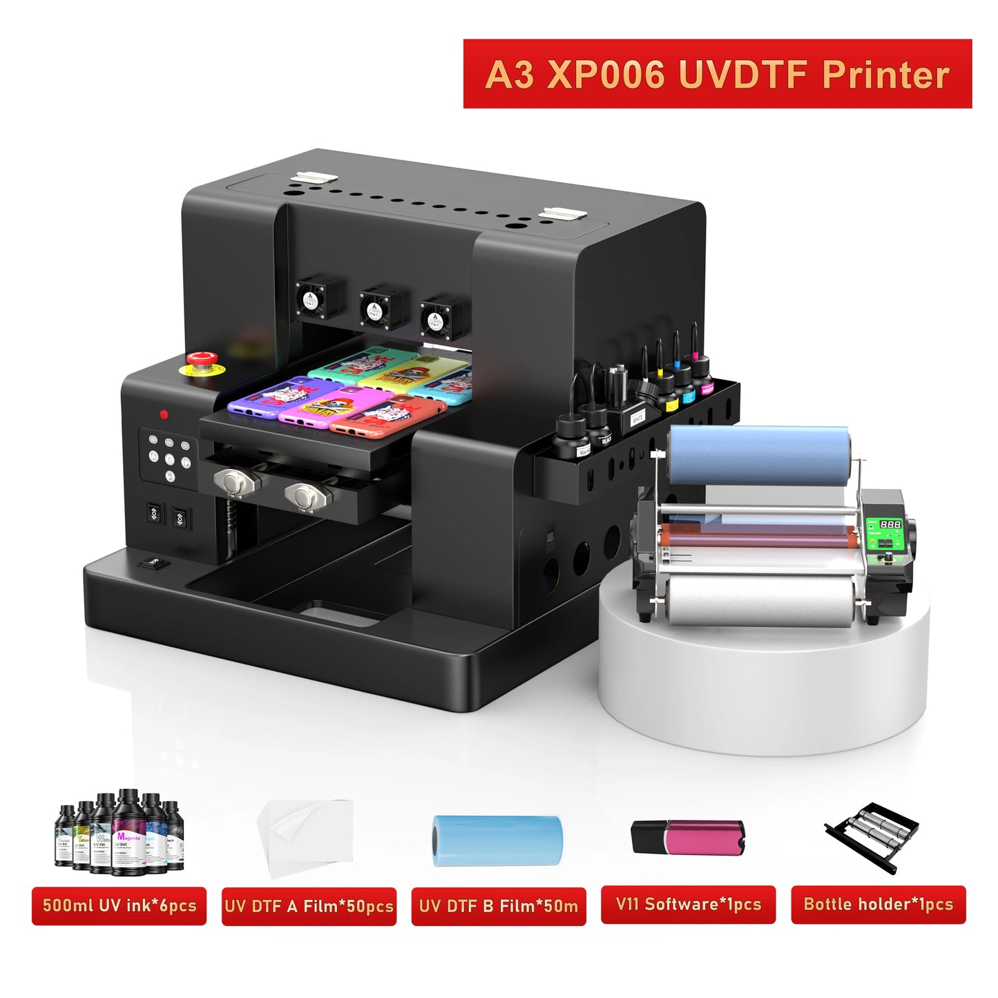 US/EU Stock A3 XP600 UV Printer A4 L805 UV Flatbed Printing Machine For Pen Metal Wood Acrylic UV DTF Printer UV Sticker Printer