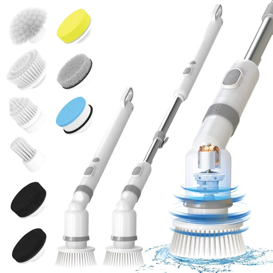 Electric Cleaning Brush 9 in 1 Multifunctional Cordless Handheld Shower Scrubber Spin Cleaner Tools for Bathroom Kitchen Cleaner