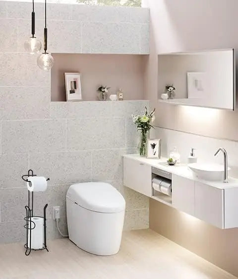 Bathroom toilet paper roll storage rack, with sufficient space in the reserved area to store extra large rolls (black)