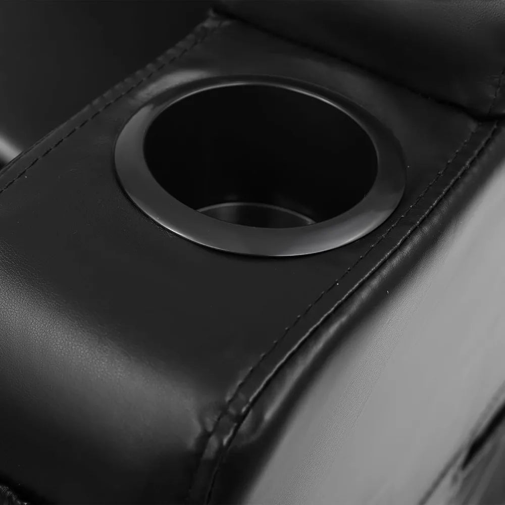 PU Leather Massage Recliner Chair With Heat And Cup Holders