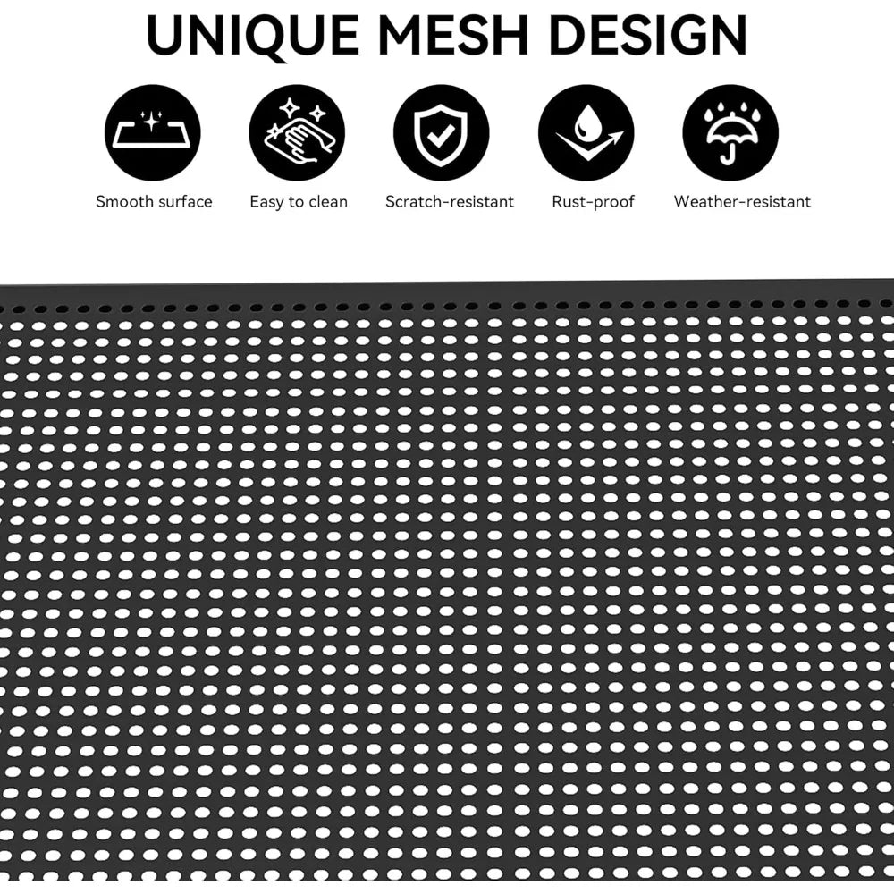 Heavy Duty Steel Picnic Table for 8, Coated Outdoor Picnic Table w/Sturdy Steel Frame & Umbrella Hole for Yard Patio Lawn Party