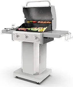 Three Burner Propane BBQ Grill With Cast Iron Grates