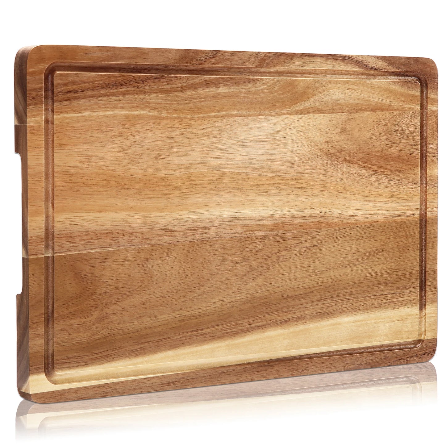 HiMISSH Acacia Cutting Board With Juice Groove Wooden Block