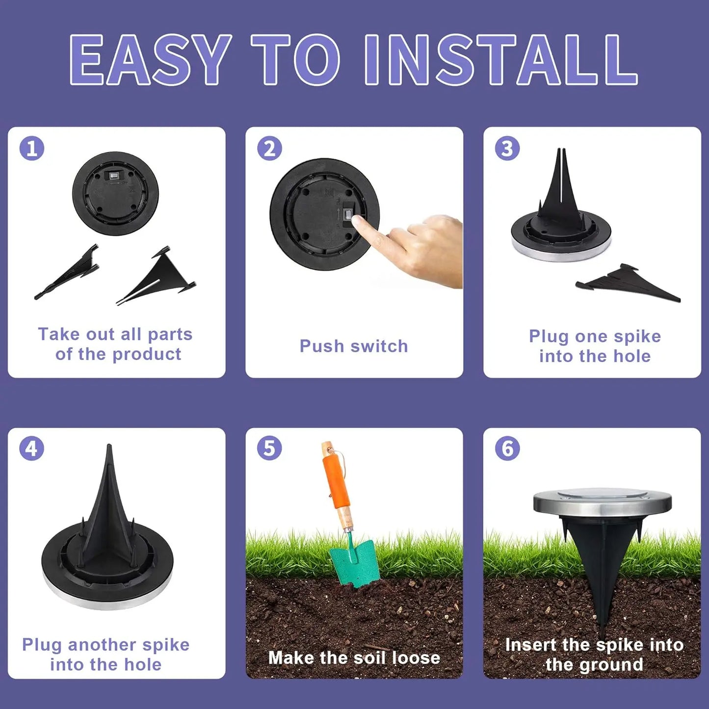 4/8pcs Solar Lights Outdoor, 8 LED Solar Landscape Lighting for Garden, Yard, Pathway (Cool/Warm White)