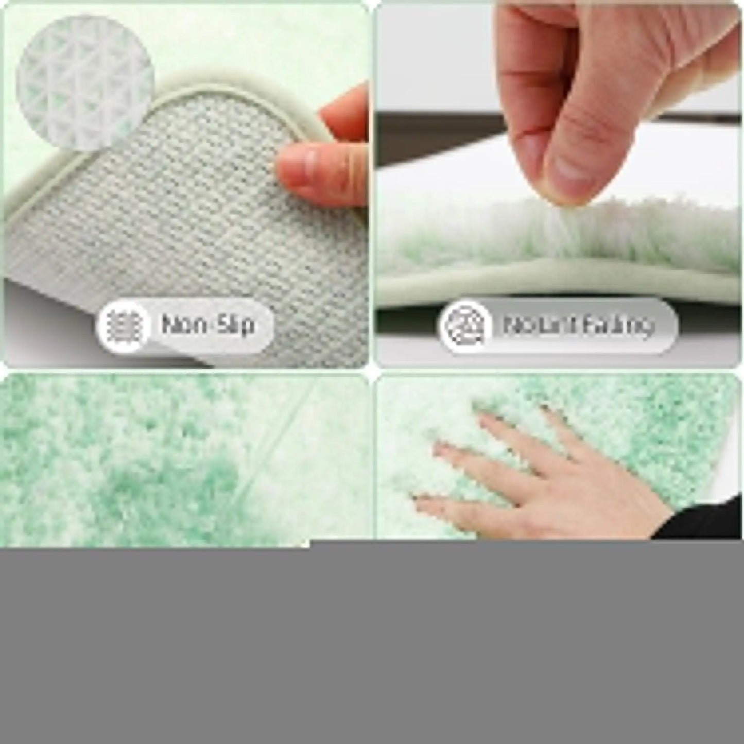 Green Ombre Waterproof Shower Curtain Set with Ultra Absorbent Rug, Complete Bathroom Accessories for Home Decor