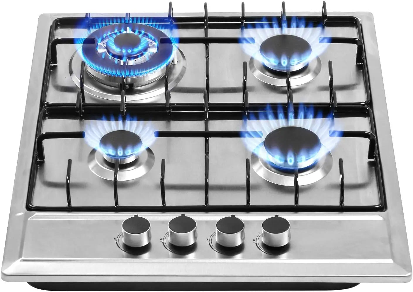 24'x20' 4-Burner Gas Cooktop Stainless Steel with NG/LPG Kit and Thermocouple Protection