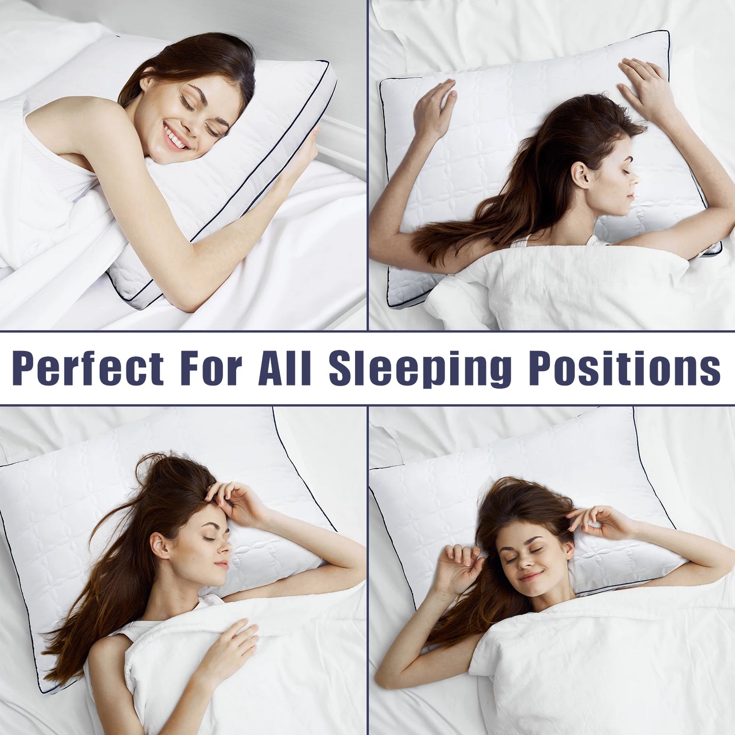 BedStory 2 Pack Bed Pillows - Standard/Queen Size, Soft Down Alternative Fill, Supportive for All Sleepers, White