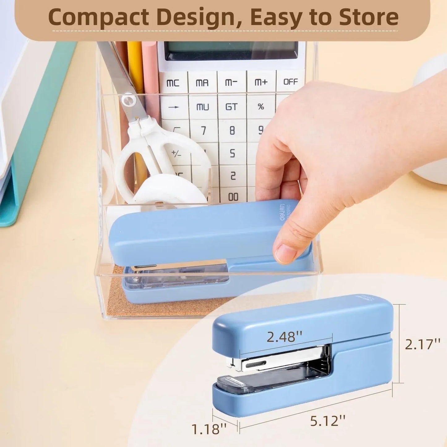 Deli 40-Sheet Stapler, Heavy Duty Office Stapler with Staple Remover, All-Metal