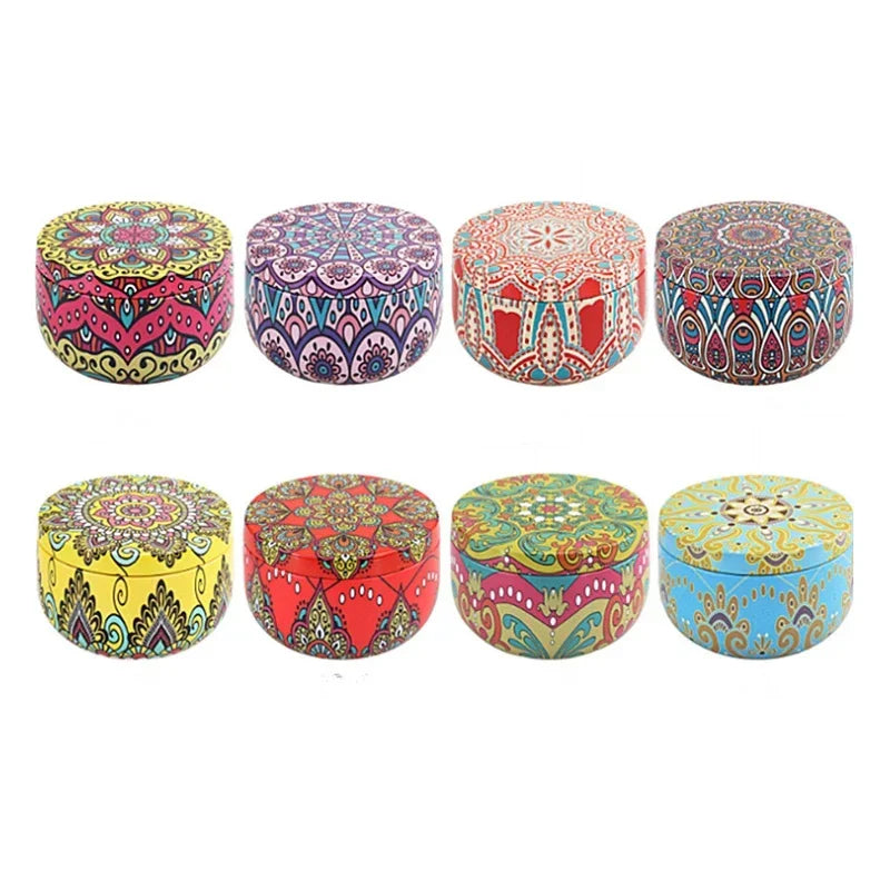 Scented Candles Iron Jar Soy Wax Dried Flower Candle 120g Sleep Soothing Bedroom Bathroom Home Decoration 8 Flavor