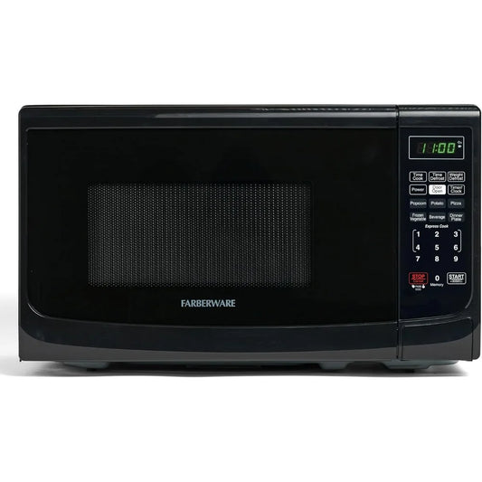 Farberware 0.7 Cu. Ft. Countertop Microwave Oven – 700 Watts Power, Auto Cook Settings Defrost, Easy Clean and Child Safety Lock