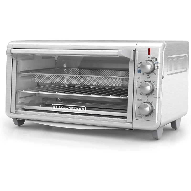 BLACK+DECKER Crisp 'N Bake Air Fry Countertop Convection Toaster Oven, 8-Slice, Fits 9” x 13” pan,12” Pizza, Timer, Keep Warm