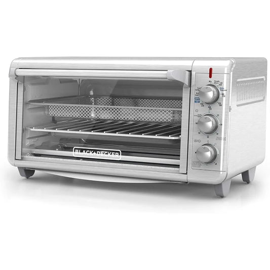 BLACK+DECKER Crisp 'N Bake Air Fry Countertop Convection Toaster Oven, 8-Slice, Fits 9” x 13” pan,12” Pizza, Timer, Keep Warm