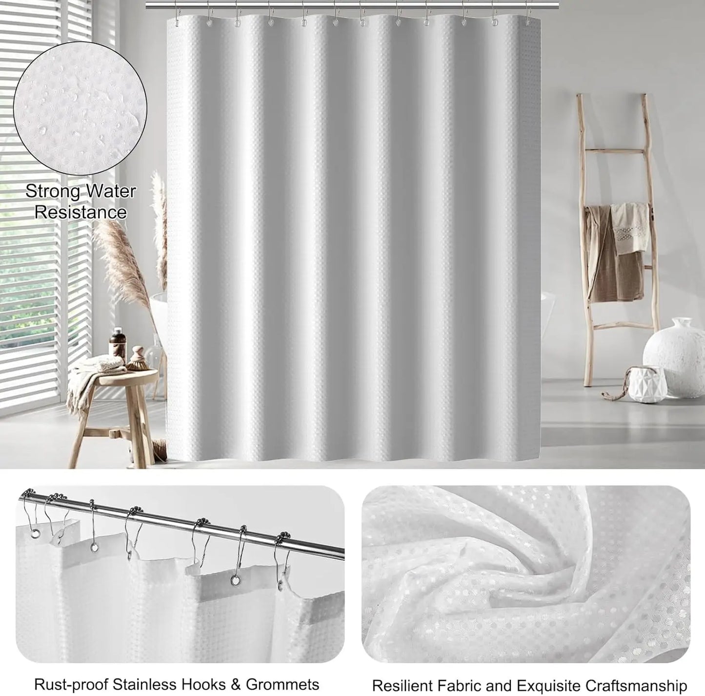 XMSJ 24 Piece Bathroom Accessories Set Shower Curtain Rugs