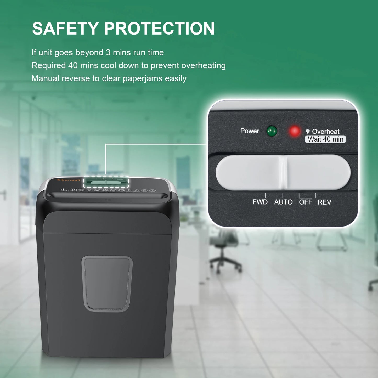 Bonsaii 6-Sheet Cross Cut Paper Shredder Home Office Use with Handle for Document,Mail,Staple,Clip with Overheat protection