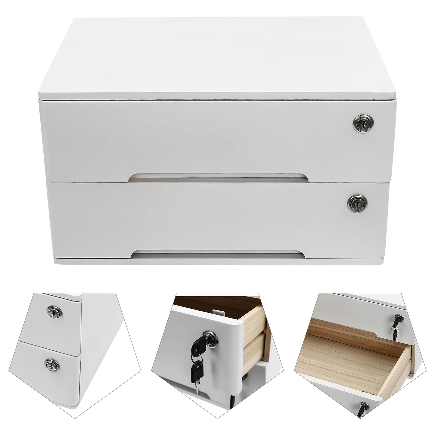 General Use Desk Organizer With Locking Drawers Office