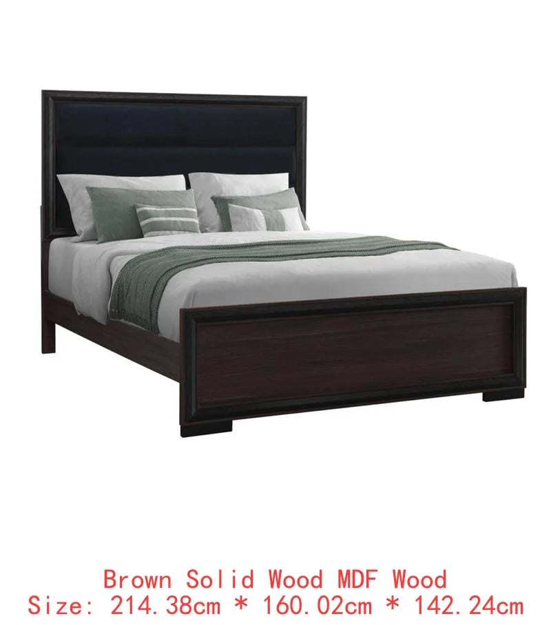 5PC King Bedroom Set – Grey & Black Design