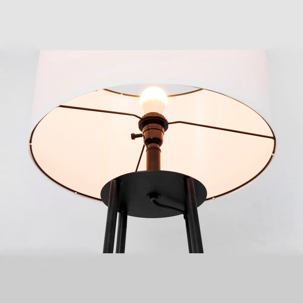 XMSJ Floor Lamp With Wood Shelves Energy Efficient LED