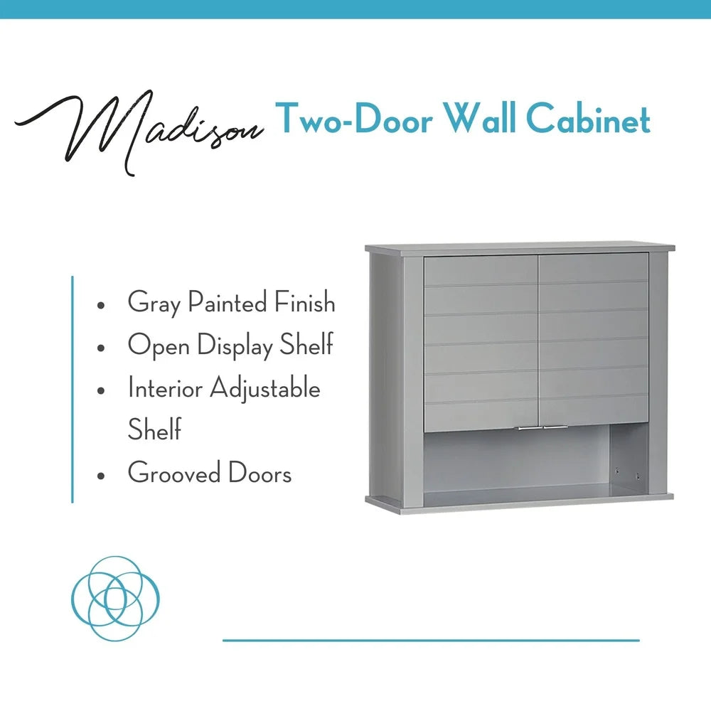 XMSJ Wall Mount Bathroom Medicine Cabinet Two Door Storage