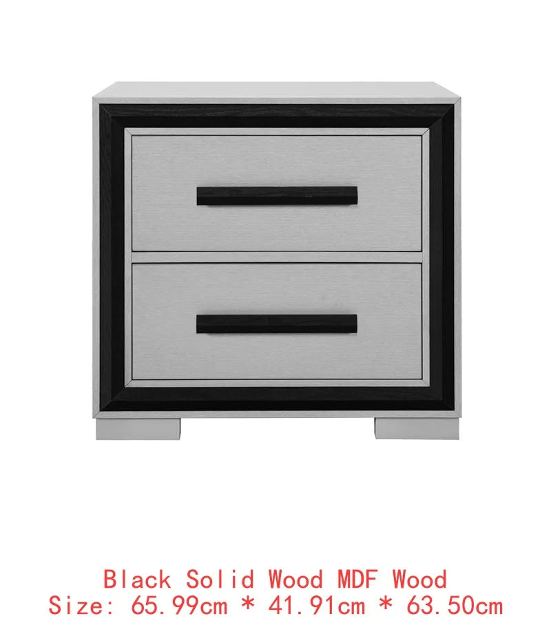 5PC King Bedroom Set – Grey & Black Design