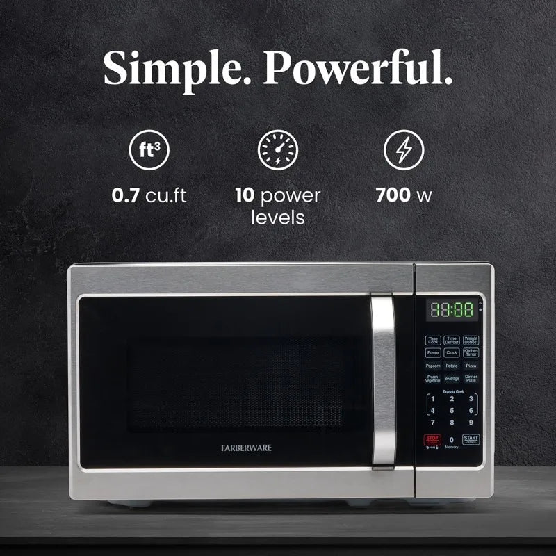 HAOYUNMA Countertop Microwave Oven 700W LED Lighting