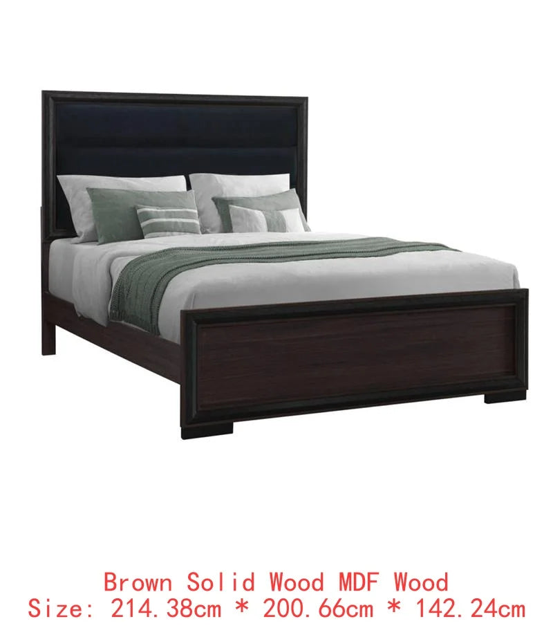 5PC King Bedroom Set – Grey & Black Design