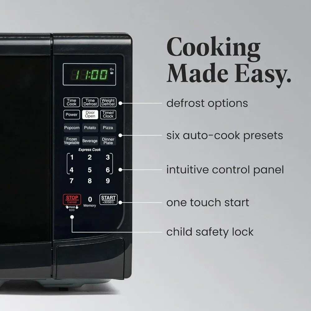 Farberware 0.7 Cu. Ft. Countertop Microwave Oven – 700 Watts Power, Auto Cook Settings Defrost, Easy Clean and Child Safety Lock