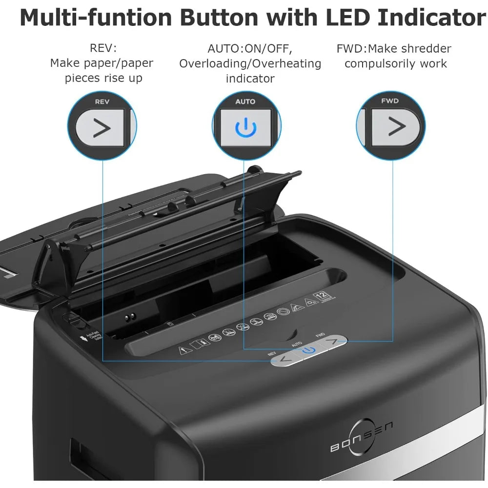 Shredder for Office, 120-Sheet Auto Feed Paper Shredder, Micro Cut Paper Shredders for Home Office Use