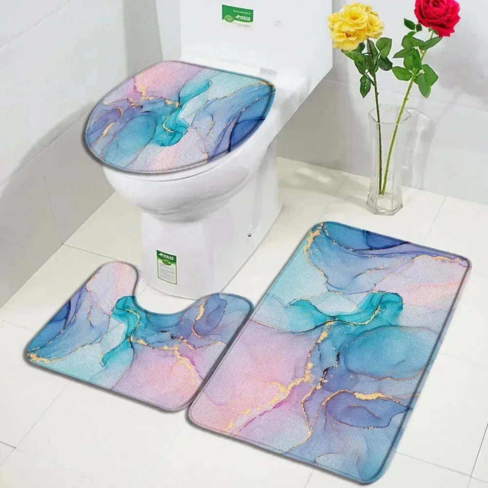 CN Zhejiang Abstract Marble Bath Mat Modern Non Slip Rug