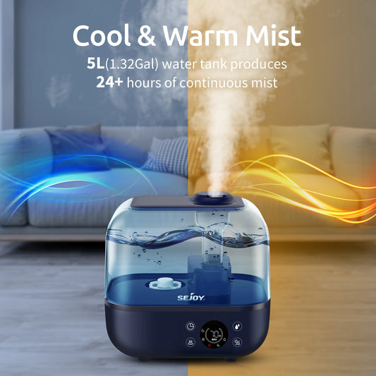 Humidifier for Bedroom Large Room Home 5L Upper Water Household Spray Humidification Machine with Diffuser Aromatherapy 110V US